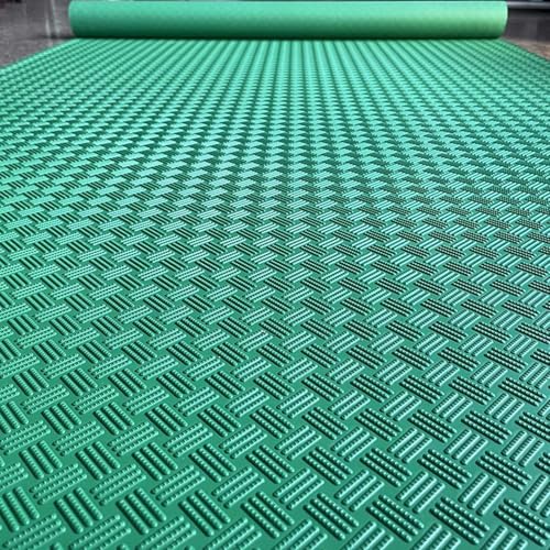 YKMYXZ, Bodenmatten for Gewerbe/Keller/Schuppen/Wohnmobile, Wiederverwendbare, strapazierfähige Gummimatten, leicht zu schneiden(Green,1.4x4.5m/4.6x14.8ft) von YKMYXZ