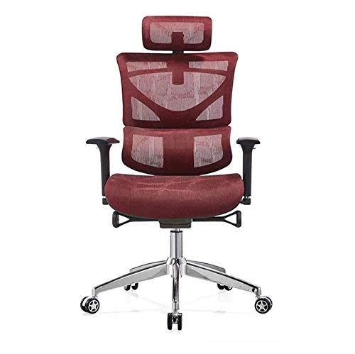 YKMYXZ， Ergonomischer, einfacher Computer-Bürostuhl, Gaming-Stuhl, bequemes Arbeitszimmer, anhebbarer Drehstuhl, Stuhl mit Rückenlehne/Rot(Red) von YKMYXZ