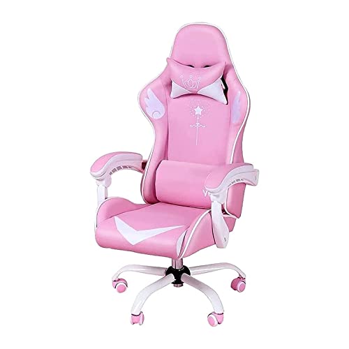 YKMYXZ， Gamichair Bürostuhl, Computerstuhl mit hoher Rückenlehne, PU-Leder, Racicomputer-Relaxsessel mit Kopfstütze und Lordosenstütze, Armlehne mit Verbindungsstück, Racichair for Erwachsene und Juge von YKMYXZ