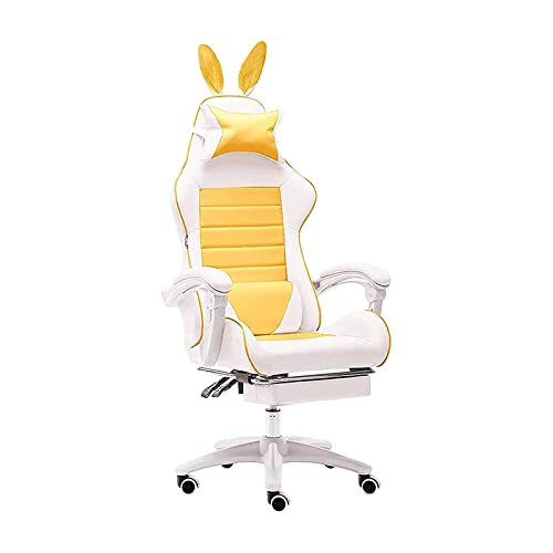 YKMYXZ， Gamichair Racidesk Stuhl Ergonomischer Bürostuhl Executive Hohe Rückenlehne Pu-Leder Arbeitsstuhl mit Gepolsterten Armlehnen Fußstütze Rolli-Drehstuhl for Männer Teenager/a(B) von YKMYXZ