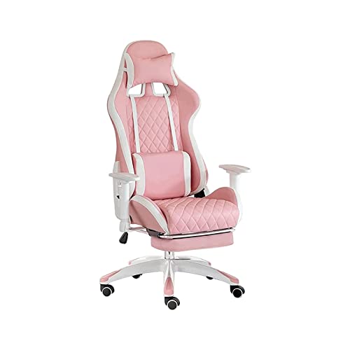 YKMYXZ， Gamichair Racioffice Ergonomischer Computerstuhl mit hoher Rückenlehne, Schreibtischstuhl aus Pu-Leder mit Kopfstütze und Lordosenstütze, Fußstütze, ergonomische Videospielstühle/B(C) von YKMYXZ
