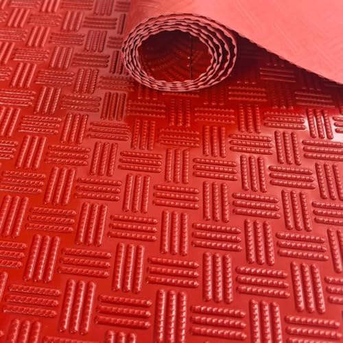YKMYXZ Große Gummimatte for den Garagenboden, 3 mm dick, wasserdichte Garagenteppiche, strapazierfähige Parkmatte for unter dem Auto(Red,1.2x5.5m/3.9x18ft) von YKMYXZ
