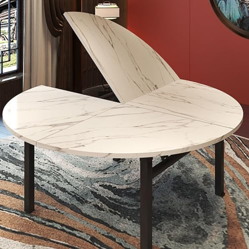 YKMYXZ, Hölzerne Esstischplatte ohne Beine, kommerzielle Restaurant-Bankett-Rundtische 1,8 cm dick(White Marble,140 cm (55 inch)) von YKMYXZ