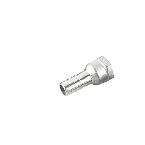 YKMYXZ， Schlauchanschlussstück 6/8/10/12/14MM SS304 Edelstahl-Rohrverschraubung 1/8" 1/4" 3/8" 1/2" BSP Buchse Verbindungsstück Koppler Adapter(8mm Barb,3/8") von YKMYXZ