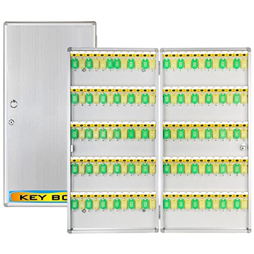 YKMYXZ, Schlüsselkasten-Organizer, groß, for 120 Schlüssel, großes Fassungsvermögen, mit farbigen Etiketten, an der Wand montierter Schlüsselsicherheitskasten aus Aluminiumlegierung im Hotel YKMYXZ, Schlüsselkasten-Organizer, groß, for 120 Schlüssel, großes Fassungsvermögen, mit farbigen Etiketten, an der Wand montierter Schlüsselsicherheitskasten aus Aluminiumlegierung im Hotel von YKMYXZ