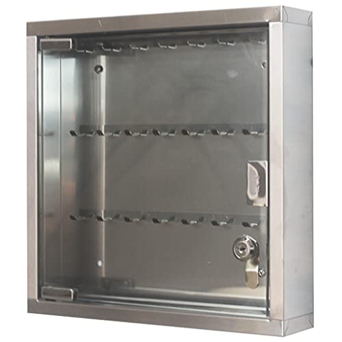 YKMYXZ, Schlüsselkasten-Organizer, kleiner Schlüsselschrank aus Edelstahl for die Wandmontage mit 24 Schlüsseln, transparenter und sichtbarer Schlüsselsicherheitskasten for das Büro(Silver without Lab YKMYXZ, Schlüsselkasten-Organizer, kleiner Schlüsselschrank aus Edelstahl for die Wandmontage mit 24 Schlüsseln, transparenter und sichtbarer Schlüsselsicherheitskasten for das Büro(Silver without Lab von YKMYXZ