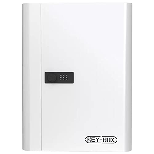 YKMYXZ， Schlüsselkasten-Wandhalterung, klein, for Zuhause, zur Wandmontage, 46 Schlüssel, Schlüsselschrank, Aufbewahrungsorganisation, Schlüsselverwaltung(White Combination Lock) von YKMYXZ