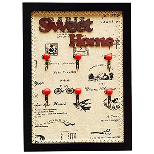 YKMYXZ， Schlüsselkasten Wandhalterung Dekorativer amerikanischer Retro-Stil Holzrahmen Schlüsselverwaltung, Eingangsbereich Wandbehang Dekoration Schlüsselkasten(Black a) von YKMYXZ