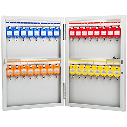 YKMYXZ， Schlüsselkasten-Wandhalterung for Zuhause, optionaler Schlüsselschrank mit 12/24/32/48 Schlüsseln, an der Wand montierte Schlüsselsicherheitsboxen aus Stahl for den Innenbereich(32 Keys) von YKMYXZ