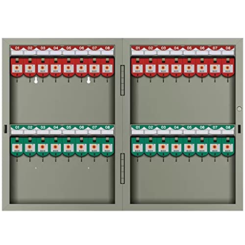 YKMYXZ， Schlüsselkasten for die Wand, optionaler Schlüsselschrank mit 24/32/48/72/96/120 Schlüsseln, Sicherheitsschlüsselkasten aus lackiertem Stahl for den Heimgebrauch mit farbigen Etiketten(32 keys von YKMYXZ