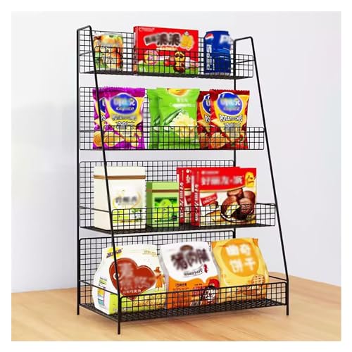 YKMYXZ, Snack-Organizer for die Arbeitsplatte, Einzelhandels-Display-Rack, Snack-Regal-Organizer, Desktop-Draht-Lagerregal, H(Black,30x20x52cm) von YKMYXZ