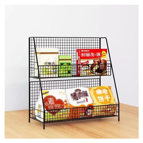 YKMYXZ, Snack-Organizer for die Arbeitsplatte, Einzelhandels-Display-Rack, Snack-Regal-Organizer, Desktop-Draht-Lagerregal, H(Black,40x15.5x34.5cm) von YKMYXZ