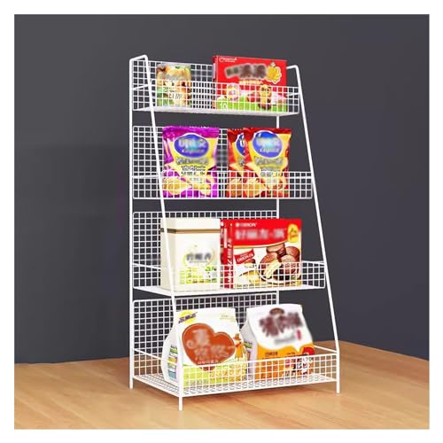 YKMYXZ, Snack-Organizer for die Arbeitsplatte, Einzelhandels-Display-Rack, Snack-Regal-Organizer, Desktop-Draht-Lagerregal, H(White,40x20x52cm) von YKMYXZ