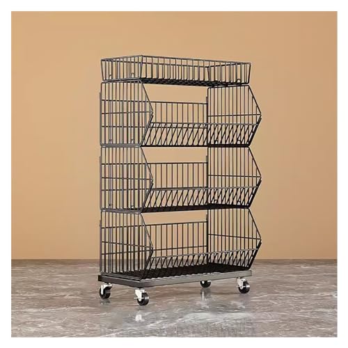 YKMYXZ, Snack-Organizer for die Arbeitsplatte, Einzelhandels-Präsentationsständer, Snack-Regal-Organizer, 4/5-stufiges Drahtregal(Black,60x45x110cm) von YKMYXZ