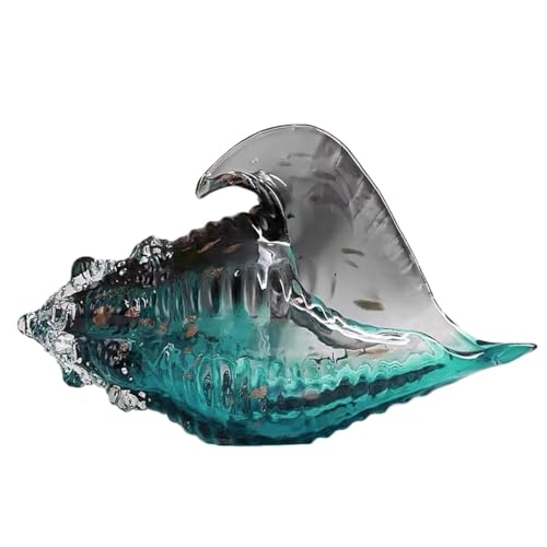 YKMYXZ, Statue, Kristallornament, Meerestier, zur Dekoration, handgefertigte Glaskunst-Figur, Skulptur for Tischplatte, Heimaquarium,(Blue,32x18cm) von YKMYXZ