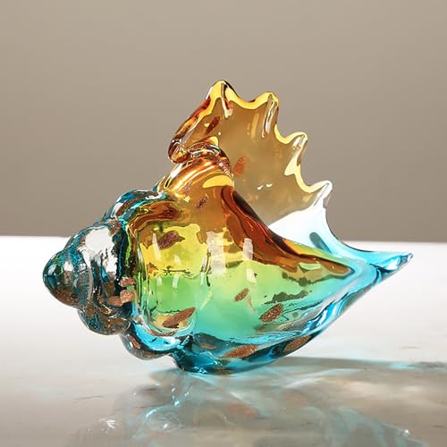 YKMYXZ, Statue, Kristallornament, Meerestier, zur Dekoration, handgefertigte Glaskunst-Figur, Skulptur for Tischplatte, Heimaquarium,(Multi Colored,21x14cm) von YKMYXZ