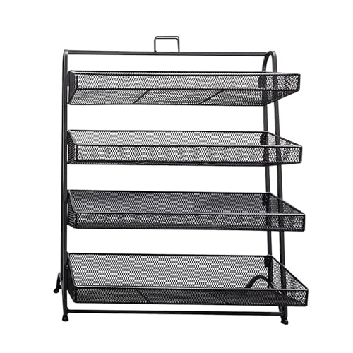 YKMYXZ, Süßwarenständer for den Ladentisch, Snack-Ausstellungsständer aus Metall mit Körben, Obstregal(Black,41 * 25 * 51.5cm) von YKMYXZ
