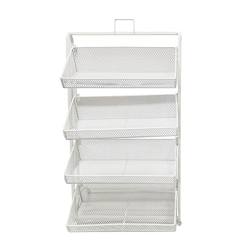 YKMYXZ, Süßwarenständer for den Ladentisch, Snack-Ausstellungsständer aus Metall mit Körben, Obstregal(White,28 * 21 * 49.5cm) von YKMYXZ