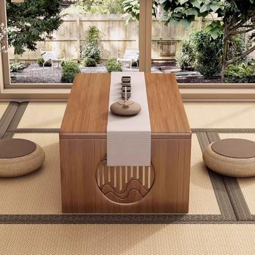 YKMYXZ, Tatami-Tisch, niedriger Bodenschreibtisch, Teetisch aus Holz im japanischen Stil, tragbarer Snack-Frühstücks-Camping-Meditationstisch(60x37x30cm (23.6x14.6x11.8in)) von YKMYXZ