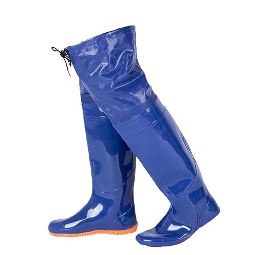 YKMYXZ， Wathosen for Angeln, Hüft-Wathose, blau, wasserdicht, PVC, 60 cm, Kniehohe Hüftstiefel for Erwachsene, geeignet for Angeln(8) von YKMYXZ