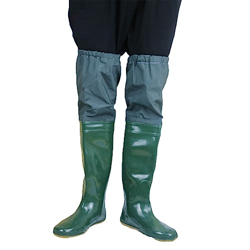 YKMYXZ， Wathosen for Angeln, Hüft-Wathosen aus PVC, wasserdichte Stiefel for Männer und Frauen for Angeln/Umpflanzen/Zucht im Freien(Green,7.5) von YKMYXZ