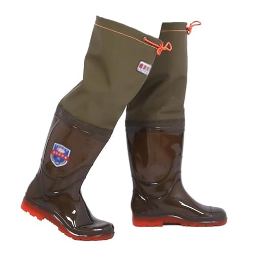 YKMYXZ， Wathosen for Angeln, Hüft-Wathosen for Herren mit Stiefeln, 60 cm hohe Watstiefel aus PVC mit Oxford-Sohle(8) von YKMYXZ