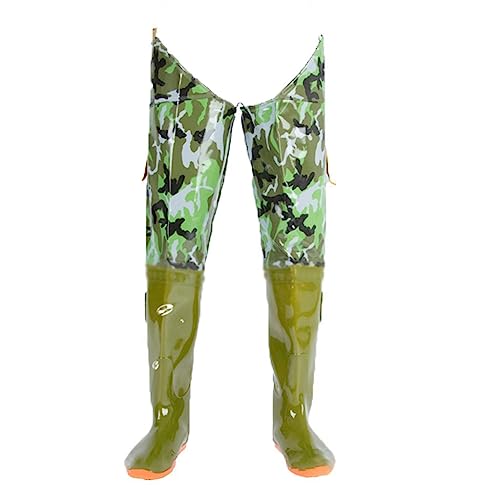 YKMYXZ， Wathosen for Angler, Hüft-Wathosen, grüne Camouflage-PVC-Wasserdichtes Gesäß for Wathosen, geeignet for Umpflanzen/Angeln(6.5) von YKMYXZ