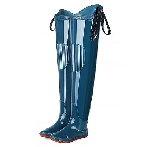 YKMYXZ， Wathosen for Angler, Hüftwathose for Erwachsene mit Verstellbarer Schnalle, 80 cm hohe wasserdichte PVC-Angelstiefel(10) von YKMYXZ