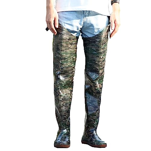 YKMYXZ， Wathosen for Angler, Hüftwathosen aus PVC, Camouflage-Hüftwathose, wasserdichte Wathosen und Stiefel for Angler und Jäger(42) von YKMYXZ