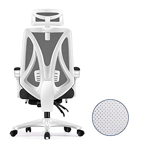 YKMYXZ， Zero Swivel Gamiracichair mit hoher Rückenlehne for Spiele, Bürostuhl for PC, verstellbare Lordosenstütze/weißer Rahmen, blaues Netz(White Frame Black Net) von YKMYXZ