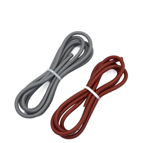 YKMYXZ 1 Meter 5 Meter Rot Schwarz Gelb Grün Grau Lila Weiß Blau Farbe Silikon Draht 10AWG zu 15AWG Kabel(1meter Brown 1meter Grey,13 AWG) von YKMYXZ