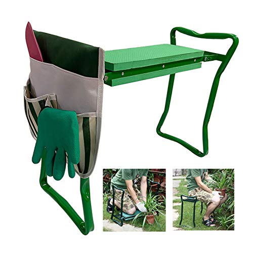 YKMYXZ Gartengeräte, 2-in-1-Garten-Kniebank mit Griffen, Klappbank, Kniehocker Gartentaschen, Mehrzweck-Kniepolsterstuhl von YKMYXZ