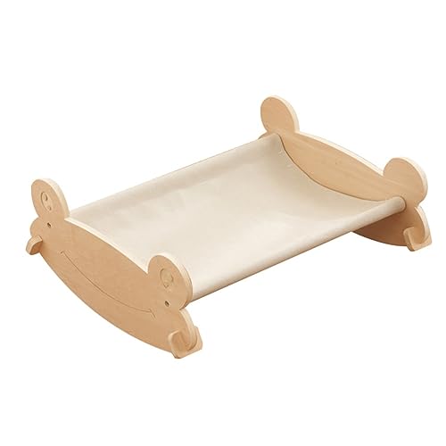 YKMYXZ Katzenregale， Bequemes und atmungsaktives Haustierbett for kleine bis mittelgroße Katzen Hunde | Holzkonstruktion | Katzenspielzeug(Beige) von YKMYXZ