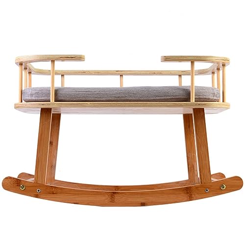 YKMYXZ Katzenregale， Holzhängematte for Katzen mit Matte, 2-in-1-Multifunktions-Schaukelstuhl und Bett for Hunde, Haustiermöbel for den Innenbereich von YKMYXZ