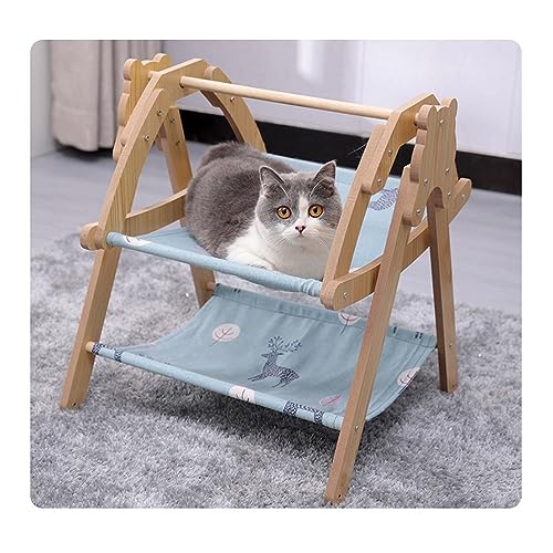YKMYXZ Katzenregale， Hundebett/Katzenschaukel/Hängematte, Haustierhängematte mit Baumwoll- und Leinenmatte, geeignet for kleine Hunde Katzen im Innen- Außenbereich(4) von YKMYXZ