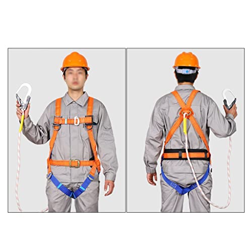 YKMYXZ Klettern Sling， Ganzkörper-Sicherheitsgurt-Sets, Absturzsicherungsgurt, Klettergurt mit Haken und Kletterseil(Single Hook,3 Months) von YKMYXZ