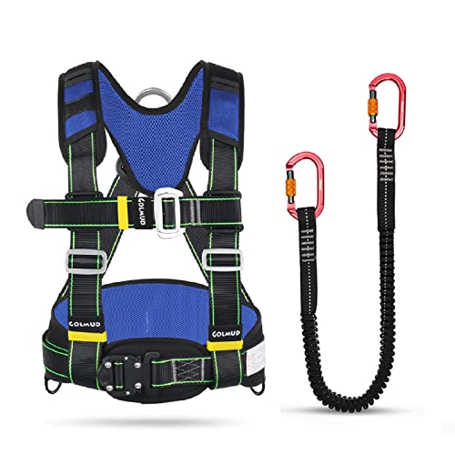 YKMYXZ Klettern Sling， Sicherheitsgurt for Arbeiten in der Höhe, Sicherheitsseil-Absturzsicherung, Halbkörper-Klettergurtdach for am Dach(Blue,B) von YKMYXZ