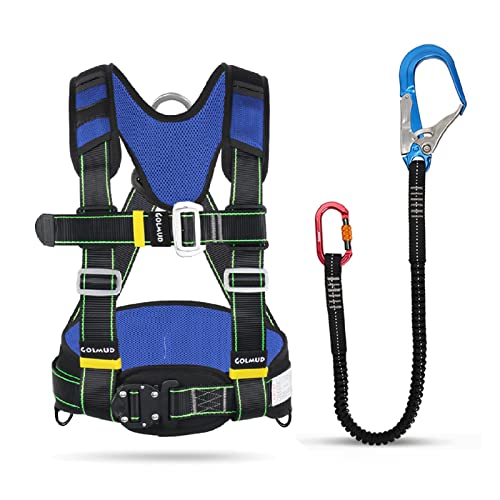 YKMYXZ Klettern Sling， Sicherheitsgurt for Arbeiten in der Höhe, Sicherheitsseil-Absturzsicherung, Halbkörper-Klettergurtdach for am Dach(Blue,C) von YKMYXZ