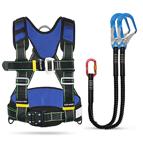 YKMYXZ Klettern Sling， Sicherheitsgurt for Arbeiten in der Höhe, Sicherheitsseil-Absturzsicherung, Halbkörper-Klettergurtdach for am Dach(Blue,E) von YKMYXZ