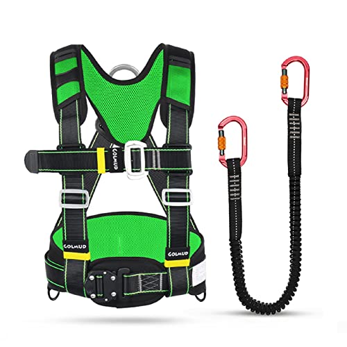 YKMYXZ Klettern Sling， Sicherheitsgurt for Arbeiten in der Höhe, Sicherheitsseil-Absturzsicherung, Halbkörper-Klettergurtdach for am Dach(Green,B) von YKMYXZ