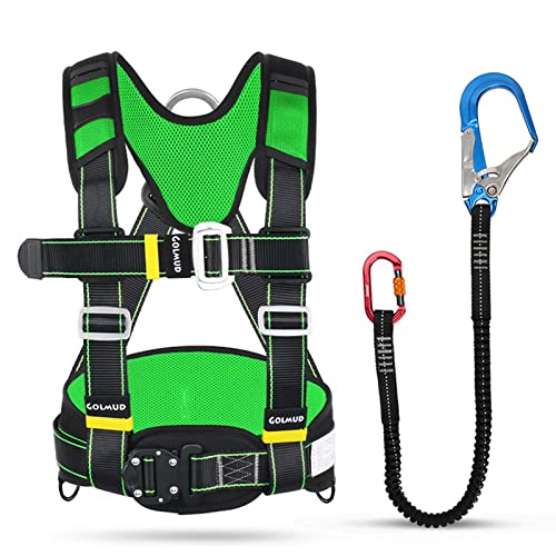 YKMYXZ Klettern Sling， Sicherheitsgurt for Arbeiten in der Höhe, Sicherheitsseil-Absturzsicherung, Halbkörper-Klettergurtdach for am Dach(Green,C) von YKMYXZ