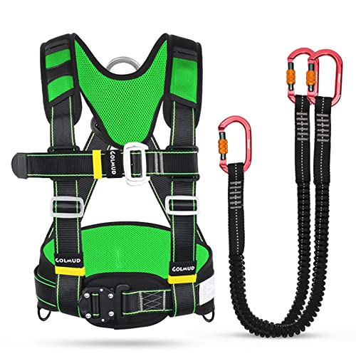 YKMYXZ Klettern Sling， Sicherheitsgurt for Arbeiten in der Höhe, Sicherheitsseil-Absturzsicherung, Halbkörper-Klettergurtdach for am Dach(Green,D) von YKMYXZ