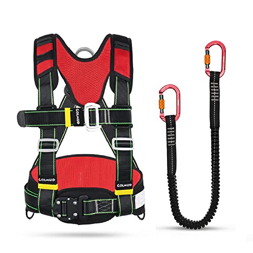 YKMYXZ Klettern Sling， Sicherheitsgurt for Arbeiten in der Höhe, Sicherheitsseil-Absturzsicherung, Halbkörper-Klettergurtdach for am Dach(Red,B) von YKMYXZ
