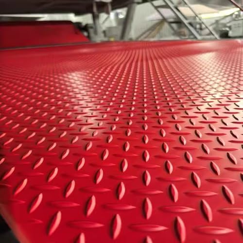 YKMYXZ Läufermatten for Kellerböden, 4, 5, 6, 7, 12 und 20 Fuß, rutschfeste, wasserdichte, große Gummi-Fußmatten(Red,61x274.3cm) von YKMYXZ