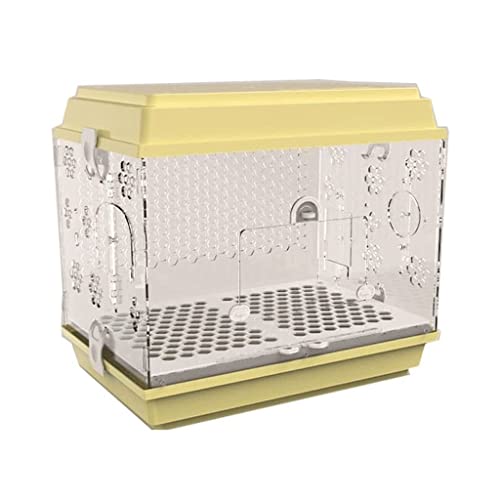 YKMYXZ Vogelkäfige Acryl-Vogelkäfige Kreative Vogelträger Tragbares Vogelhaus Großer Vogelhausträger Quadratischer Flugkäfig(Yellow) von YKMYXZ