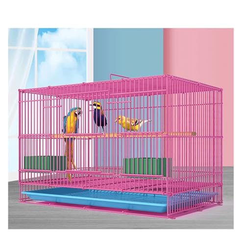 YKMYXZ Vogelkäfige Draht Vogelkäfig Rechteck Vogelträger Großer Flugkäfig Flugsittich Haustierprodukte(Pink Large) von YKMYXZ