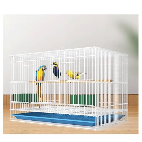 YKMYXZ Vogelkäfige Draht Vogelkäfig Rechteck Vogelträger Großer Flugkäfig Flugsittich Haustierprodukte(White Large) von YKMYXZ