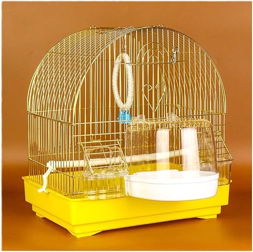 YKMYXZ Vogelkäfige Hängende Sittich-Vogelhaus Vogelträger aus Metall Kleiner dekorativer Vogelkäfig for drinnen und draußen Leicht zu tragen(Yellow Set Three) von YKMYXZ