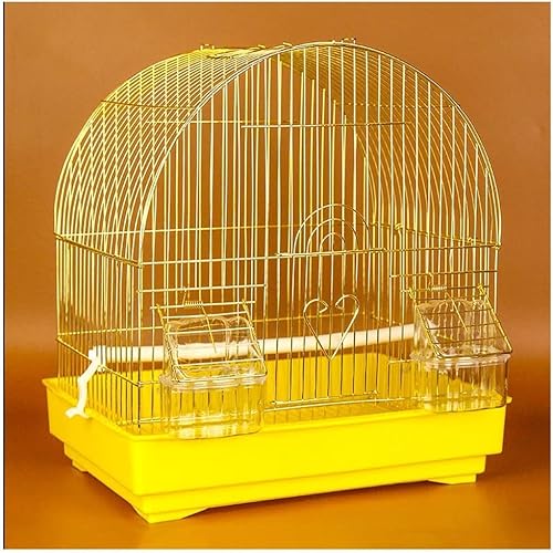 YKMYXZ Vogelkäfige Hängende Sittich-Vogelhaus Vogelträger aus Metall Kleiner dekorativer Vogelkäfig for drinnen und draußen Leicht zu tragen(Yellow Set one) von YKMYXZ