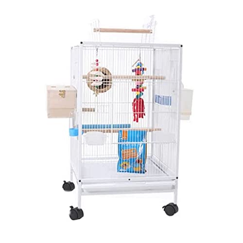 YKMYXZ Vogelkäfige Luxus-Vogeltransporter Schmiedeeiserne Großer Flugkäfig mit Ständer Vogelkäfig for Haustiere(White) von YKMYXZ